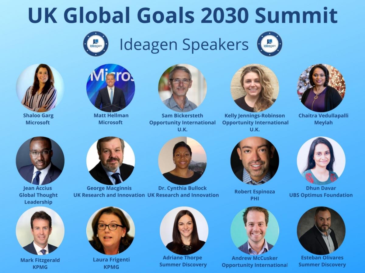 Global Leaders and Luminaries Presenting at the Ideagen TV UK Global Goals 2030 Summit