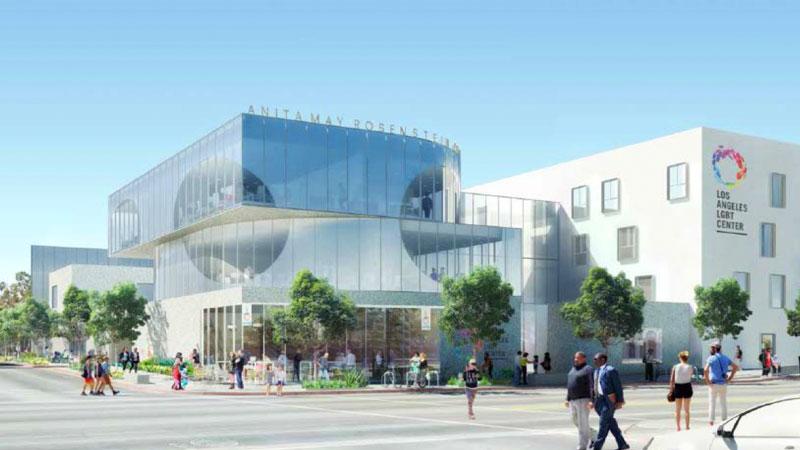 The Los Angeles LGBT Center’s new Anita May Rosenstein Campus sits in the heart of Hollywood. Photo credit: Los Angeles LGBT Center.