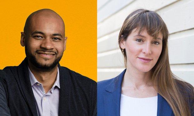 David Pilson, eBay’s senior director of compensation, benefits and equity compliance, left, and Patricia Svilik, senior product and commercial counsel of global intellectual property, right.