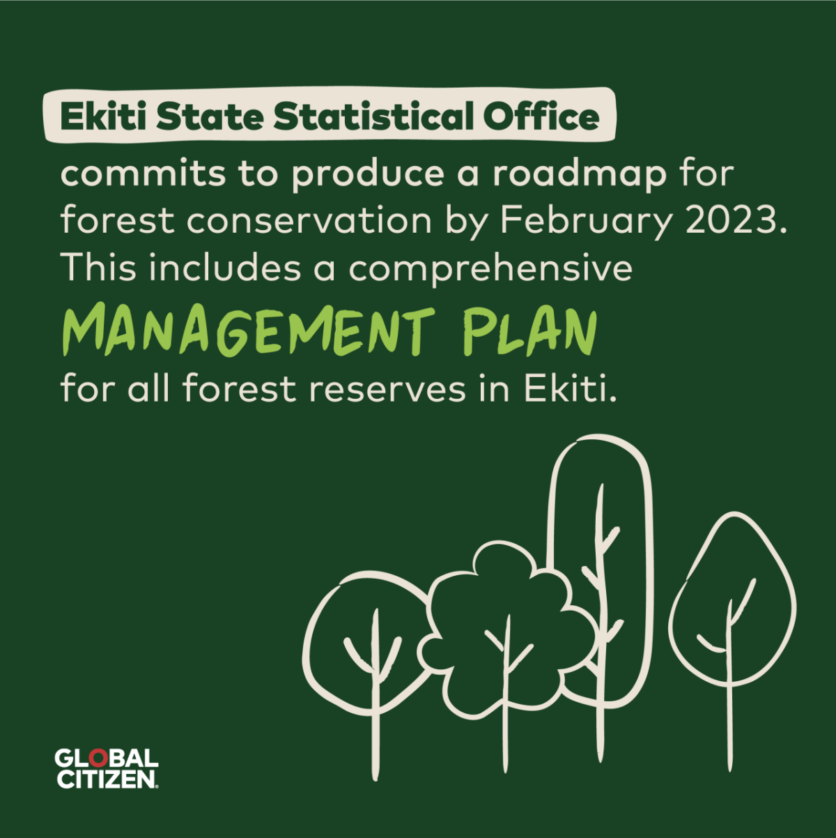 Ekiti国家统计办公室提交生产路线图森林保护2023年2月,包括一个全面的管理计划为所有在Ekiti森林保护区
