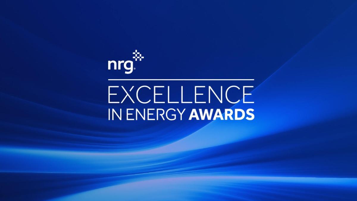 蓝色背景上的“ NRG卓越能源奖”