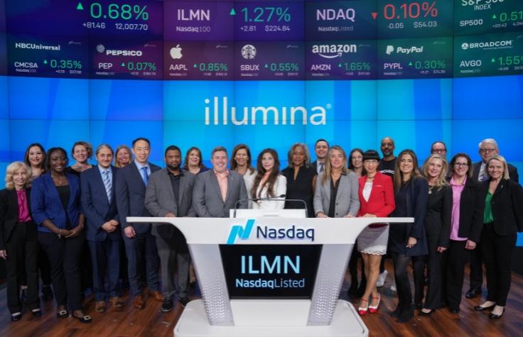 Illumina公司团队在铃响了纳斯达克。