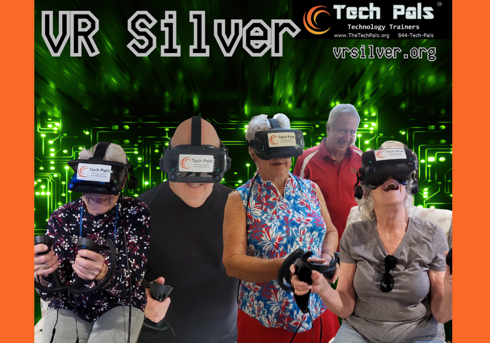 VRSilverTechPalsvrsilver.org和5个人使用VR头饰控制器